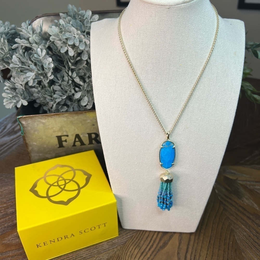 Kendra Scott Eva Necklace in Turquoise and Gold